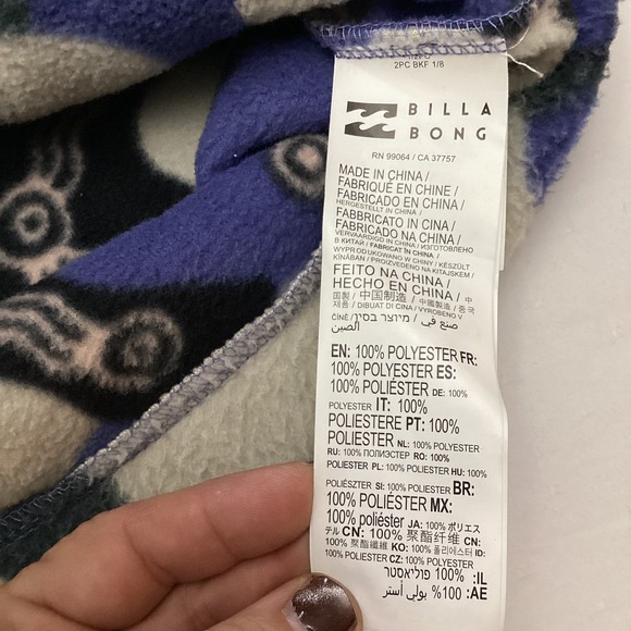 Billabong Otis Carey Adventure Division Fleece Pullover 1/4 zip Purple Medium - Picture 4 of 8